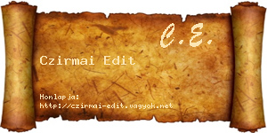Czirmai Edit névjegykártya